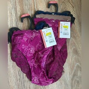 Joyspun Women's Microfiber and Lace Cheeky Panties, 3-Pack, Sizes M